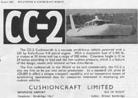 Advert for CC2 cushioncraft