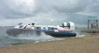 BHT130 hovercraft leaving Southsea