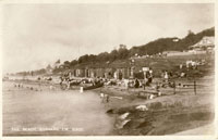 Gurnard Beach and beach huts